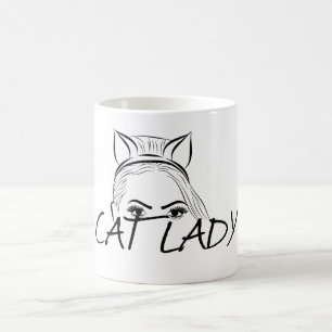 のぞき猫レディ コーヒーマグカップ