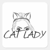 のぞき猫レディ スクエアシール (正面)