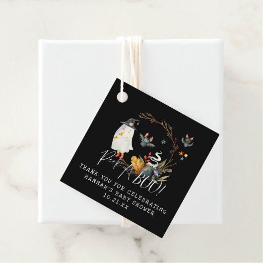 のぞき見する |リトル幽霊ハロウィーン赤ちゃんシャワー フェイバータグ (インサイチュ)