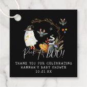 のぞき見する |リトル幽霊ハロウィーン赤ちゃんシャワー フェイバータグ (正面)