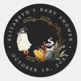 のぞき見する |リトル幽霊ハロウィーン赤ちゃんシャワー ラウンドシール