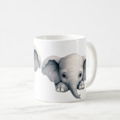 のぞき見るゾウ コーヒーマグカップ (正面右)