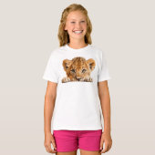 のぞき見るヒョウ Tシャツ (正面フル)