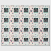 「のぞき見る」性別超音波赤ちゃんシャワー ラッピングペーパー (フラット)