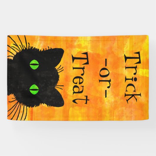 のぞき見キュートな黒猫 横断幕 (横)