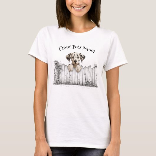 のぞき見犬カスタマイズ可能 Tシャツ (正面)