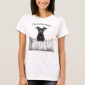 のぞき見犬カスタマイズ可能 Tシャツ (正面)