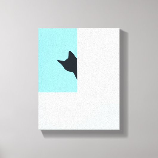 のぞき見 | 角から顔を出す猫の絵 キャンバスプリント (正面)