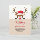のぞき込むトナカイ 招待状 (スタンド正面)
