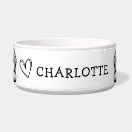 のぞき込むラブラドール カスタマイズ ブラック＆ホワイト テーマ ボウル