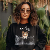 のぞき込む犬 オーダーメイド スウェットシャツ