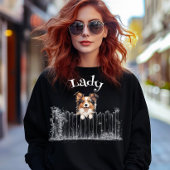 のぞき込む犬 オーダーメイド スウェットシャツ