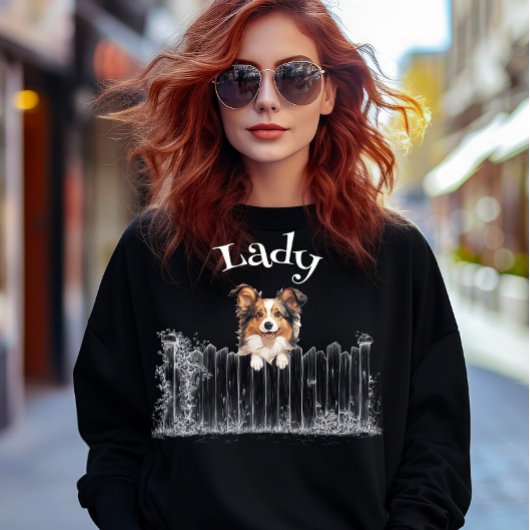 のぞき込む犬 オーダーメイド スウェットシャツ