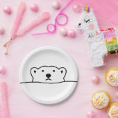 【のぞくホッキョクグマ】 Looking polar bear ペーパープレート (パーティー)