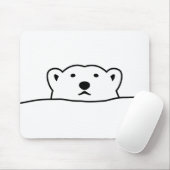 【のぞくホッキョクグマ】 Looking polar bear マウスパッド (マウス)