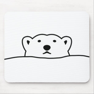 【のぞくホッキョクグマ】 Looking polar bear マウスパッド