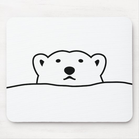 【のぞくホッキョクグマ】 Looking polar bear マウスパッド (正面)