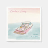 のたった今結婚しました結婚船 スタンダードカクテルナプキン (正面)