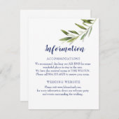 のためのオリーブ分結婚岐情報カード エンクロージャーカード (正面/裏面)