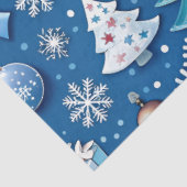 のための洗練されたブルークリスマスラッピング紙 薄葉紙 (詳細)