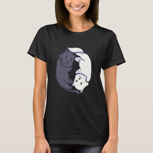 のための猫インとヤンハロウィーン Tシャツ (正面)