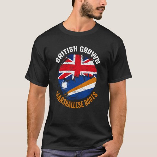 ~のための英国のマシュランの根ヴィンテージ旗 Tシャツ (正面)
