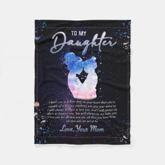 〜のたパーソナライズされための毛布を娘に宛てた手紙 フリースブランケット