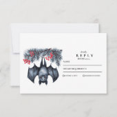 のつるこうもりゴシック冬の結婚式 出欠カード (正面)