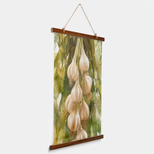 のつるガーリックウォーターカラータペストリーのスクロールアート 吊り下げ型タペストリー (傾斜あり)