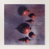 のつるクリスマス・レッド・バウブルがヴァイオレットに – ジグソーパズル (横)