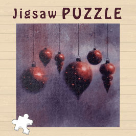 のつるクリスマス・レッド・バウブルがヴァイオレットに –  ジグソーパズル