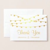 のつるストリングラモダンイト写真結婚の 箔カード (封筒付き正面)