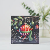 のつるツリーのストライプのオーナメント シーズンカード (スタンド正面)