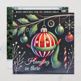 のつるツリーのストライプのオーナメント シーズンカード