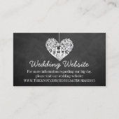 のつるハートツリーChalkboardの結婚ウェブサイト エンクロージャーカード (正面)
