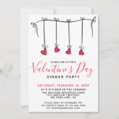 のつるハートバレンタインのディナーパーティー 招待状 (正面)