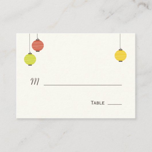 のつるランタン結婚座席表 プレイスカード (正面)