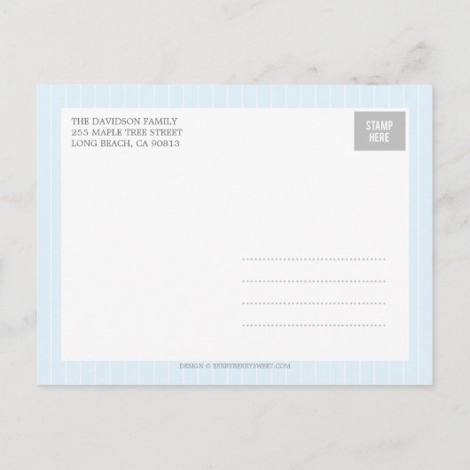 のつる写真誕生発表 – 男の赤ちゃん 案内ポストカード (裏面)