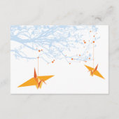 のつる折り紙オレンジクレイン結婚アジア詳細 エンクロージャーカード (裏面)