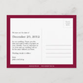 のつる雪片の写真は日付を保存(赤) 案内ポストカード (裏面)