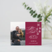 のつる雪片の写真は日付を保存(赤) 案内ポストカード (スタンド正面)