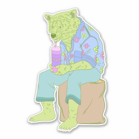 のどかなクマさん シール (正面)