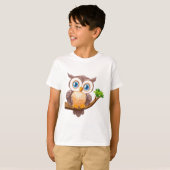 のどかなフクロウ Tシャツ (正面フル)