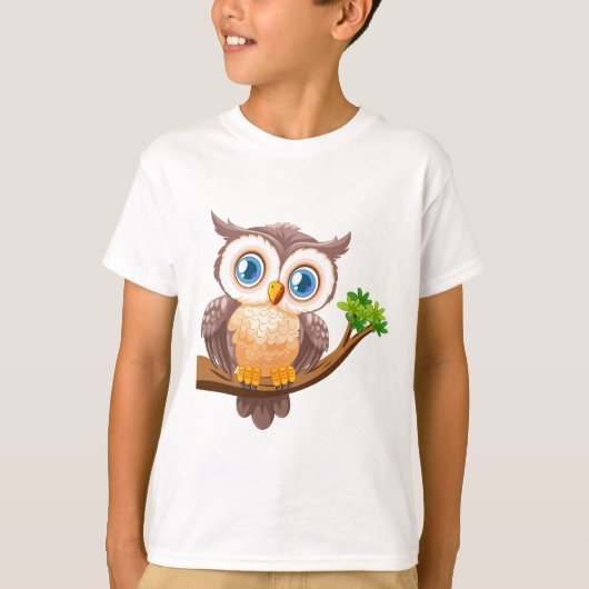 のどかなフクロウ Tシャツ (正面)