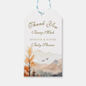 のどかな山の秋のくまさんありがとう ギフトタグ (正面)