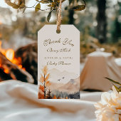 のどかな山の秋のクマさん感謝 ギフトタグ