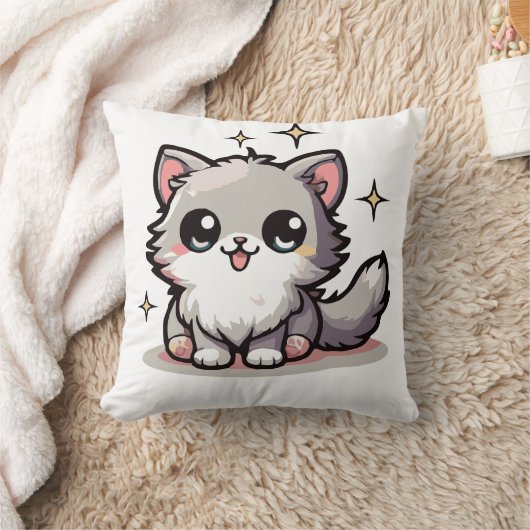 のどかな愛らしい猫デザイン クッション (ブランケット)