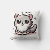 のどかな愛らしい猫デザイン クッション (正面)