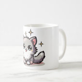 のどかな愛らしい猫デザイン コーヒーマグカップ (正面右)