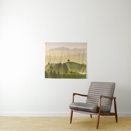 のどかな景色|スイス連邦共和国、Säntis タペストリー (インサイチュ(横))